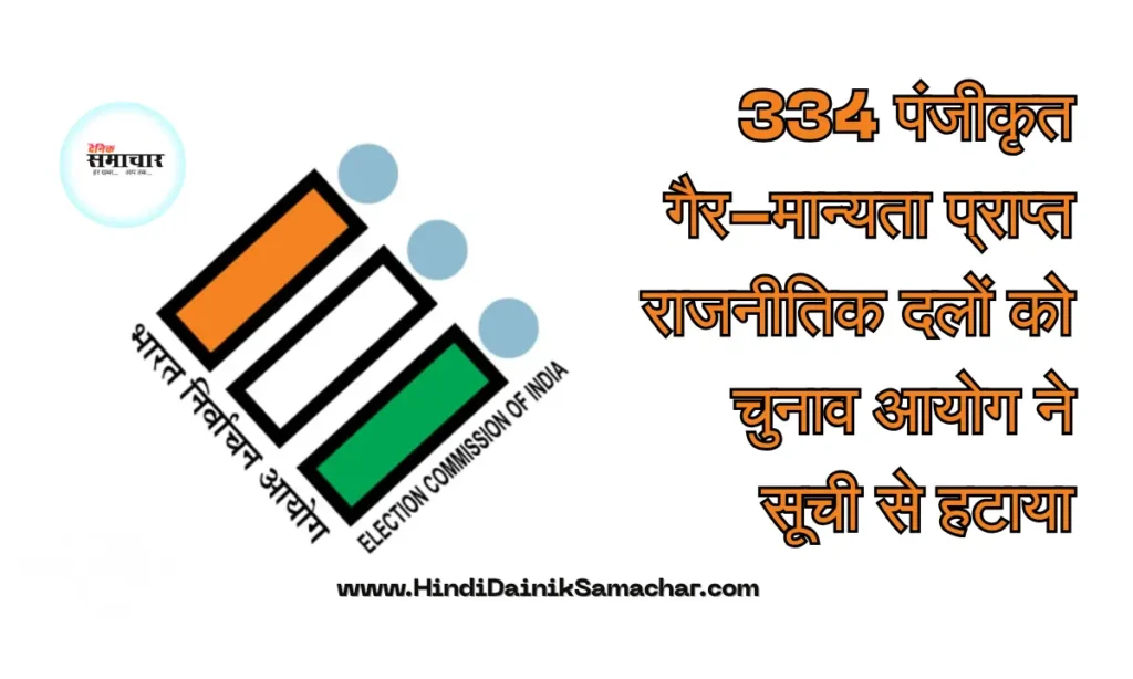 334, राजनीतिक दल, लिस्ट से बाहर, 115 यूपी के शामिल