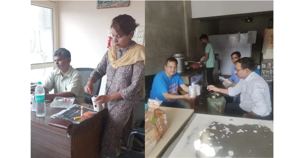 आगरा खाद्य सुरक्षा, नवरात्र 2025, खाद्य पदार्थ जांच, साबूदाना, सरसों तेल, बेसन, खाद्य सुरक्षा अभियान, खाद्य निरीक्षण आगरा, सुरक्षित खाद्य उत्पाद, त्योहारों में खाद्य जांच