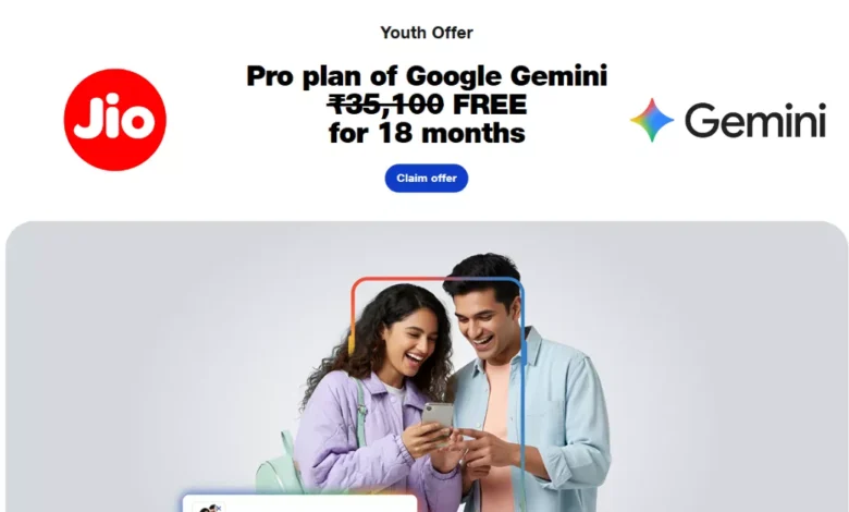Jio Google Gemini Pro offer, Jio Gemini Pro free plan