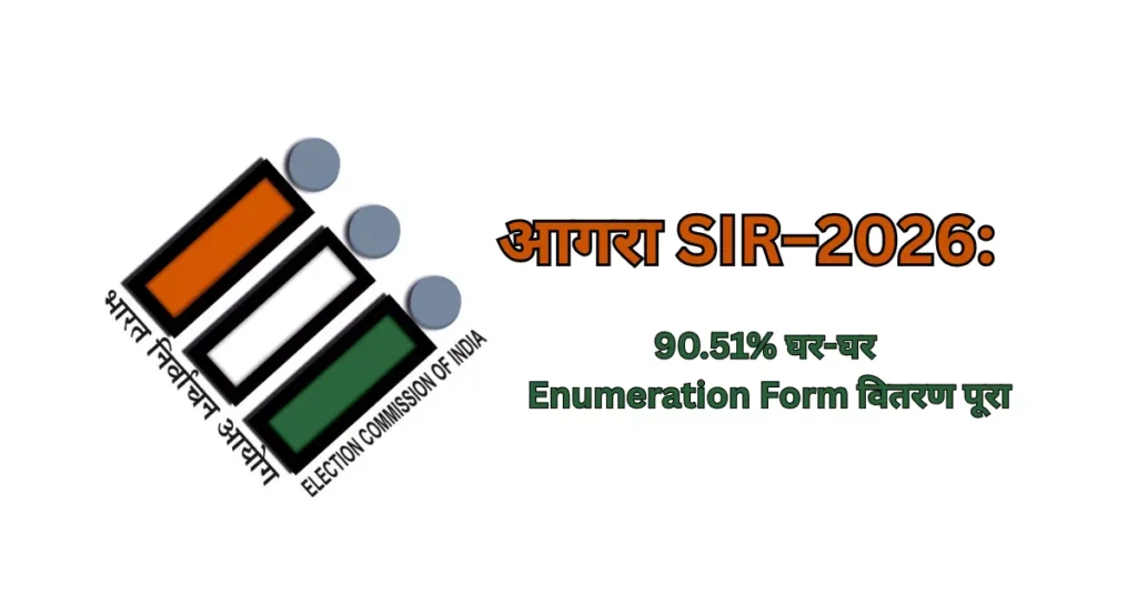 SIR–2026, SIR 2026 आगरा, मतदाता सूची पुनरीक्षण, Enumeration Form आगरा, BLO रिपोर्ट, जिलाधिकारी अरविंद मल्लप्पा बंगारी, आगरा निर्वाचन प्रगति, voter list update UP, आगरा चुनाव तैयारी