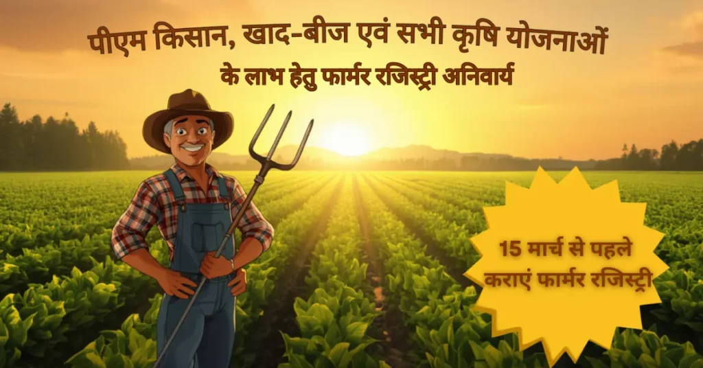 Agra Breaking News: पीएम किसान लाभ हेतु फार्मर रजिस्ट्री अनिवार्य, 15 मार्च अंतिम तिथि फार्मर रजिस्ट्री अनिवार्य, पीएम किसान सम्मान निधि 2026, AgriStack farmer registry UP, golden card agriculture, खाद बीज योजना लाभ, farmer registry CSC UP, PM Kisan next installment stop, कृषि योजनाएं यूपी, Google Discover agriculture news