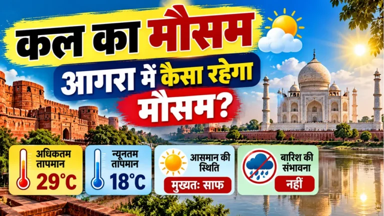 कल का मौसम, आगरा का मौसम, Agra Weather Tomorrow, Agra Weather Update, Agra Weather 31 October 2026, आगरा मौसम समाचार, आगरा तापमान, आगरा में बारिश, IMD Weather Forecast Agra, आगरा का तापमान कल, उत्तर प्रदेश मौसम अपडेट, कल मौसम कैसा रहेगा